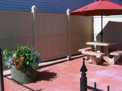 Wieser-Doric - Patio Products: beautiful stained concrete tables, picnic tables, planters, and benches.