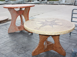 Wieser-Doric - Patio Products: beautiful stained concrete tables, picnic tables, planters, and benches.